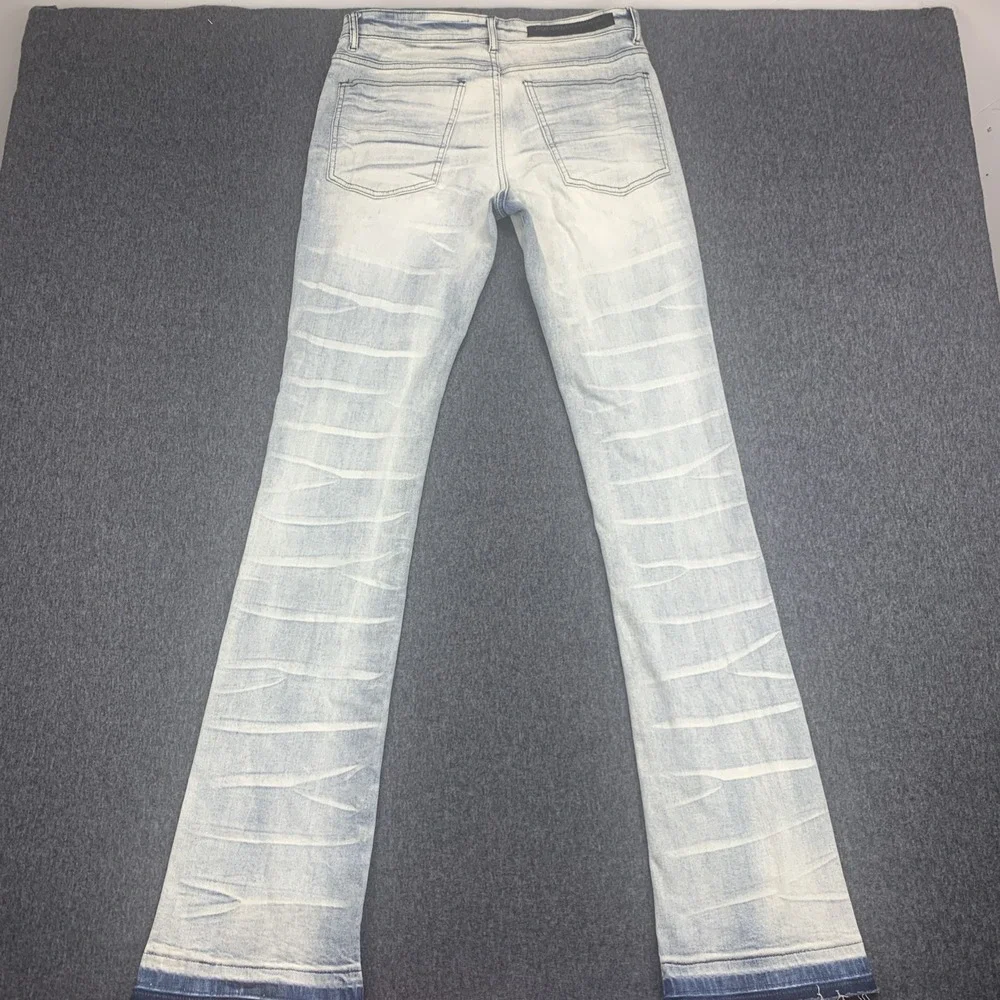 NWT Rockstar Denim Lakyn Light Wash Stacked Flare Jean 98% COTTON SLIM - Size 32